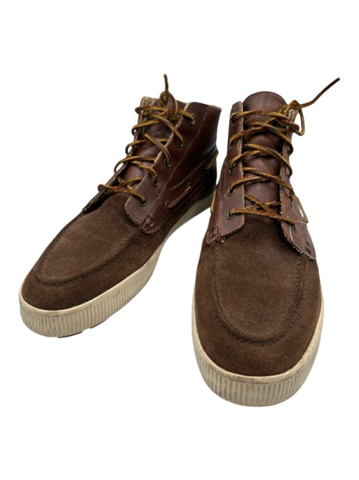 Polo Shoe Size 10D AS IS Brown & White Suede Solid High Top Men's Shoes Brown & White / 10D