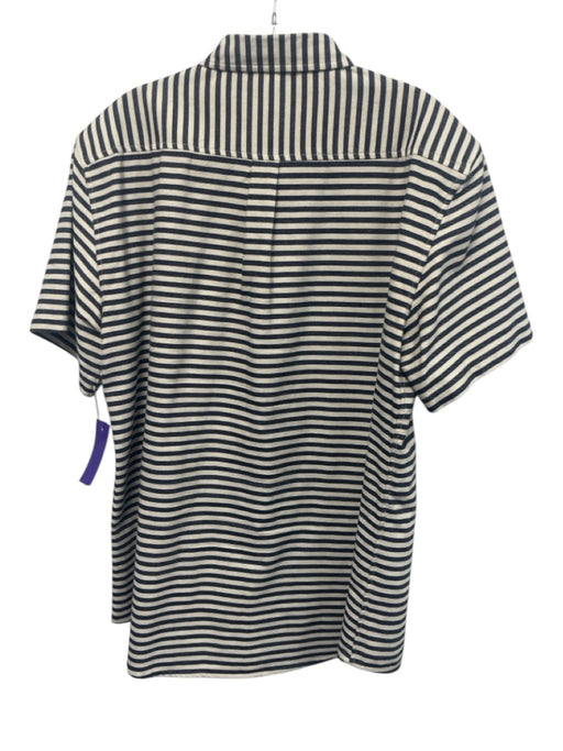 Hyden Yoo Size XL Blue & White Cotton Striped Button Up Men's Short Sleeve Blue & White / XL
