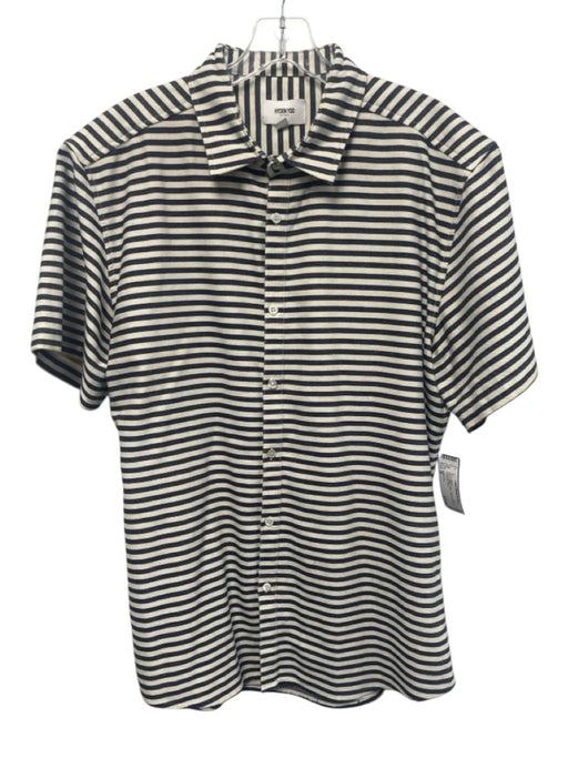 Hyden Yoo Size XL Blue & White Cotton Striped Button Up Men's Short Sleeve Blue & White / XL