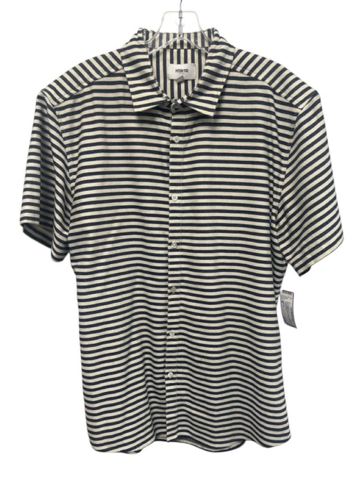 Hyden Yoo Size XL Blue & White Cotton Striped Button Up Men's Short Sleeve Blue & White / XL