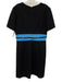 Emilio Pucci Size 12 Black & Blue Wool & Silk Short Sleeve Color Block Dress Black & Blue / 12