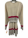 St. John Size L White & Purple Wool & Cashmere Long Sleeve Stripe Open Sweater White & Purple / L