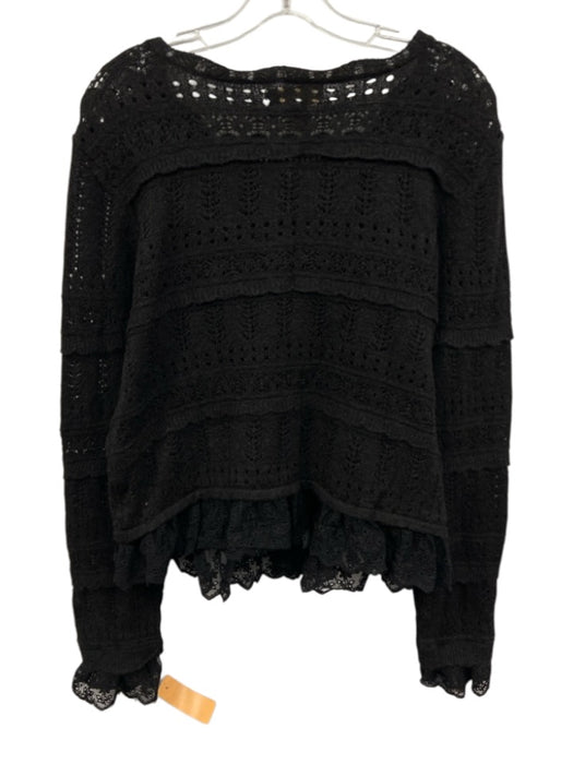 Caroline Constas Size M Black Acrylic Blend Cardigan Knit Buttons Sweater Black / M