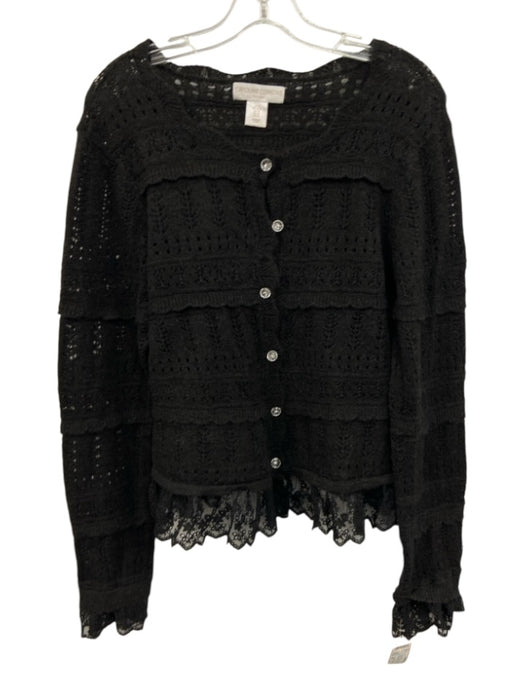 Caroline Constas Size M Black Acrylic Blend Cardigan Knit Buttons Sweater Black / M