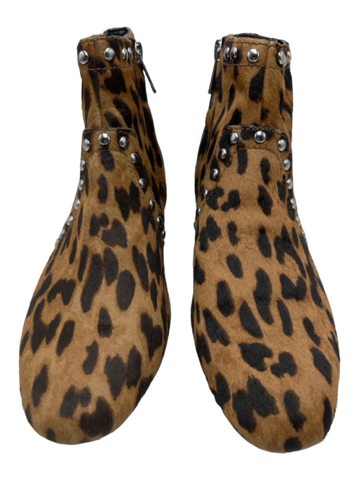 Sam Edelman Shoe Size 7.5 Brown & Black Cowhide Ponyhair Flat Studded Booties Brown & Black / 7.5