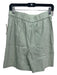 Theory Size M Green Linen Blend Elastic Waist High Rise Pleat Shorts Green / M