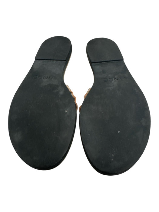 Vince Shoe Size 7 Rose Gold Leather Strappy Open Toe & Heel Slide Sandals Rose Gold / 7