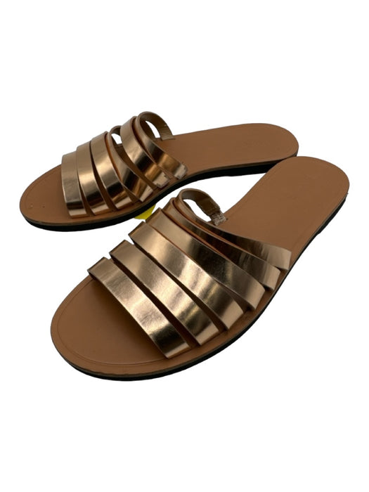 Vince Shoe Size 7 Rose Gold Leather Strappy Open Toe & Heel Slide Sandals Rose Gold / 7