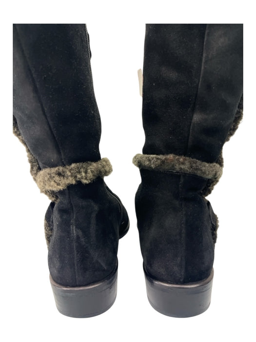 Stuart Weitzman Shoe Size 2 Black Suede Fleece Lined Buckle Detail Boots Black / 2