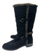 Stuart Weitzman Shoe Size 2 Black Suede Fleece Lined Buckle Detail Boots Black / 2