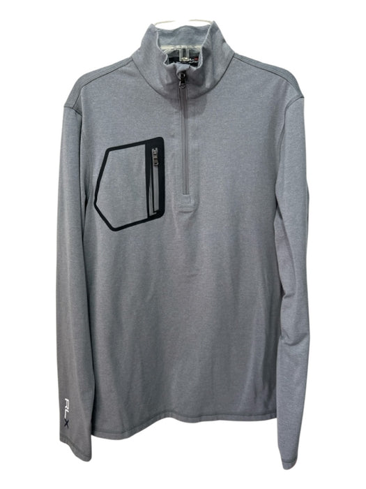 RLX Size S Gray & Black Polyester Blend Heathered Long Sleeve 1/4 zip Jacket Gray & Black / S