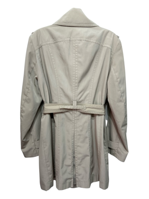 London Fog Size L Khaki Beige Polyester Solid Tortoise Buttons Trench Coat Khaki Beige / L