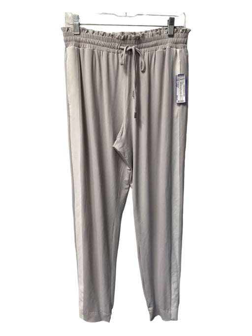 Iris Setlakwe Size Large Light Gray & Cream Acetate Side Stripe Pants Light Gray & Cream / Large
