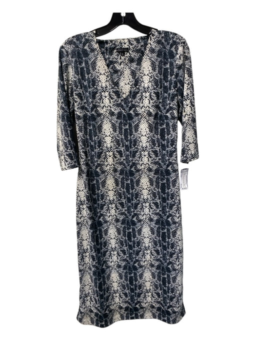 Maria Bianca Nero Size Large Bluish Gray & White Polyester Snake Print Dress Bluish Gray & White / Large