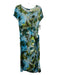 Lafayette 148 Size Est S Green, blue & brown Viscose Maxi Short Sleeve Dress Green, blue & brown / Est S