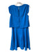 Karen Millen Size 6 Blue Polyester Round Neck Sleeveless Perforated Midi Dress Blue / 6