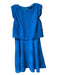 Karen Millen Size 6 Blue Polyester Round Neck Sleeveless Perforated Midi Dress Blue / 6