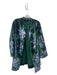 Eva Franco Size Small Dark Green & Blue Viscose Blend Long Sleeve Floral Jacket Dark Green & Blue / Small