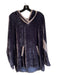 Pete & Greta Johnny Was Size S Midnight Blue & Gray Rayon Hoodie Velvet Top Midnight Blue & Gray / S