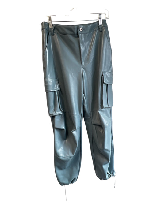 7 For All Mankind Size S Light Teal Polyester Cargo zip fly Leather Pants Light Teal / S