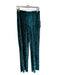 Rachel Zoe Size S Emerald Polyester Wide Leg Pleat High Waist Shine Pants Emerald / S