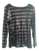 Lynn Ritchie Size S Black Polyester Sequin Boat Neck Long Sleeve Top Black / S