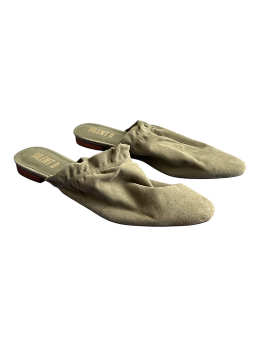 Silent D Shoe Size 41 Olive Elastic Flat Almond Toe Open Heel Shoes Olive / 41