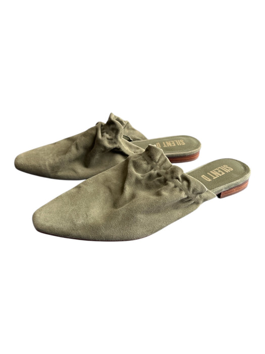 Silent D Shoe Size 41 Olive Elastic Flat Almond Toe Open Heel Shoes Olive / 41