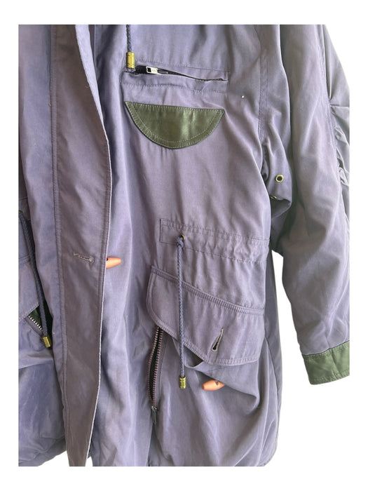 No Brand Size S Purple Fox Fur Detachable Hood Zip Front Pockets String Coat Purple / S