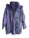 No Brand Size S Purple Fox Fur Detachable Hood Zip Front Pockets String Coat Purple / S