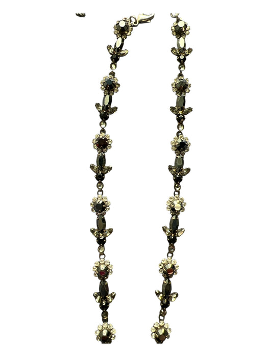 Sorelli Gunmetal Crystals cross Handcrafted Long Lobster Clasp Necklace Gunmetal