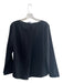 Emporio Armani Size 42 Black Polyester Wide Neck Long Sleeve Front Pleat Top Black / 42