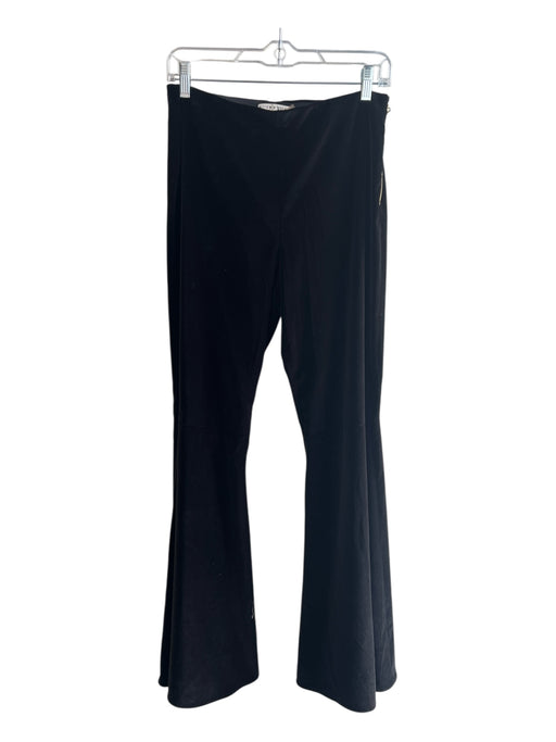 Alice & Olivia Size 6 Black Polyester Blend Side Zip Flat Front Pants Black / 6
