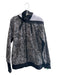 Athleta Size Large Black & White Polyester Blend All Over Print Front Zip Jacket Black & White / Large