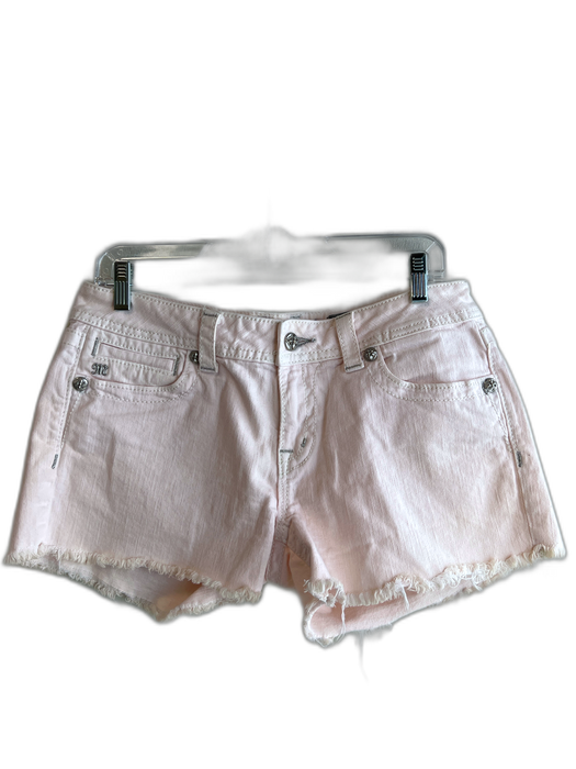 Miss Me Size 31 Pink 98 % Cotton & 2% Elastane Denim Embellished Shorts Pink / 31