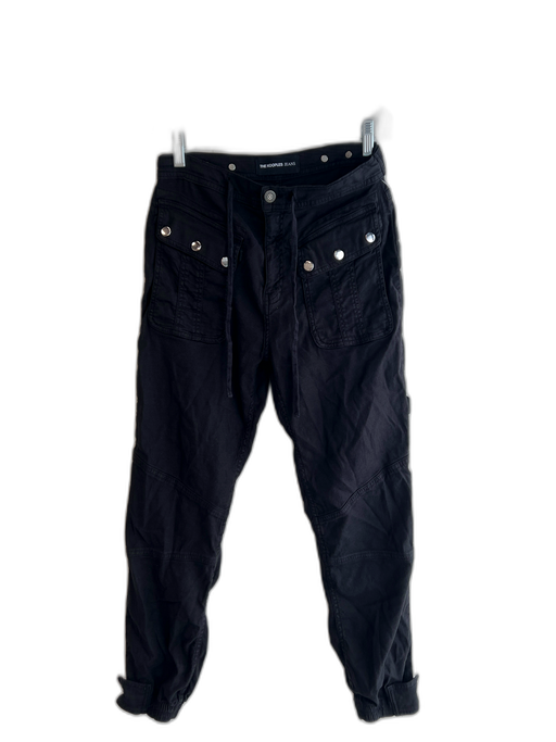 The Kooples Size 34 Black Linen, Lyocell & Elastane High Rise Snap Buttons Jeans Black / 34