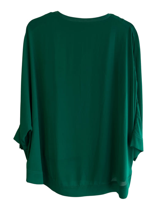 Hilary Radley Size Est M Green No Fabric Tag V Neck Wide 1/2 Sleeve Top Green / Est M