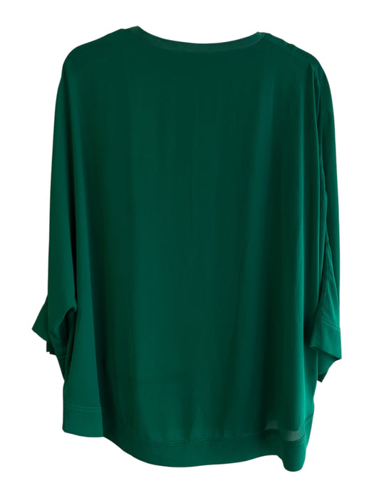 Hilary Radley Size Est M Green No Fabric Tag V Neck Wide 1/2 Sleeve Top Green / Est M