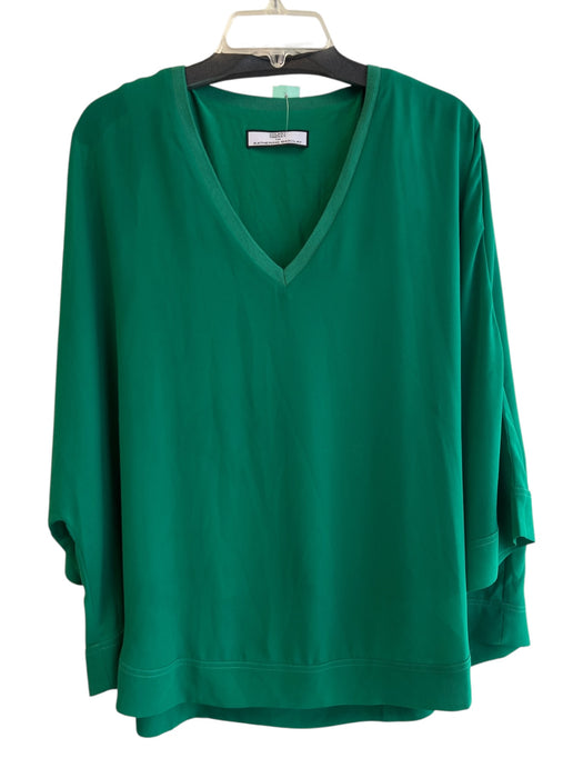 Hilary Radley Size Est M Green No Fabric Tag V Neck Wide 1/2 Sleeve Top Green / Est M
