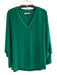 Hilary Radley Size Est M Green No Fabric Tag V Neck Wide 1/2 Sleeve Top Green / Est M