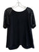 Rebecca Taylor Size 6 Black Silk Wide Round Neck Short Sleeve Top Black / 6