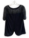 Rebecca Taylor Size 6 Black Silk Wide Round Neck Short Sleeve Top Black / 6