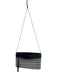 Gianni Chiarini Black & Beige Leather Woven Zip Close Chain Crossbody Bag Black & Beige