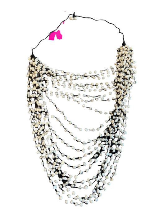 No Brand White Freshwater Pearl Cord Multistrand Layered Statement Jewelry White