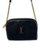Saint Laurent Black Leather Gold Tone Hardware Diamond Quilt Dome Crossbody Bag Black / Mini