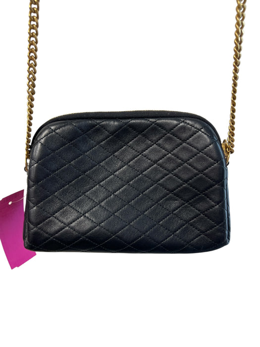 Saint Laurent Black Leather Gold Tone Hardware Diamond Quilt Dome Crossbody Bag Black / Mini