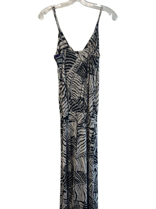 Veronica M Size XS Black & Gray Polyester V Neck Spaghetti Strap Abstract Dress Black & Gray / XS