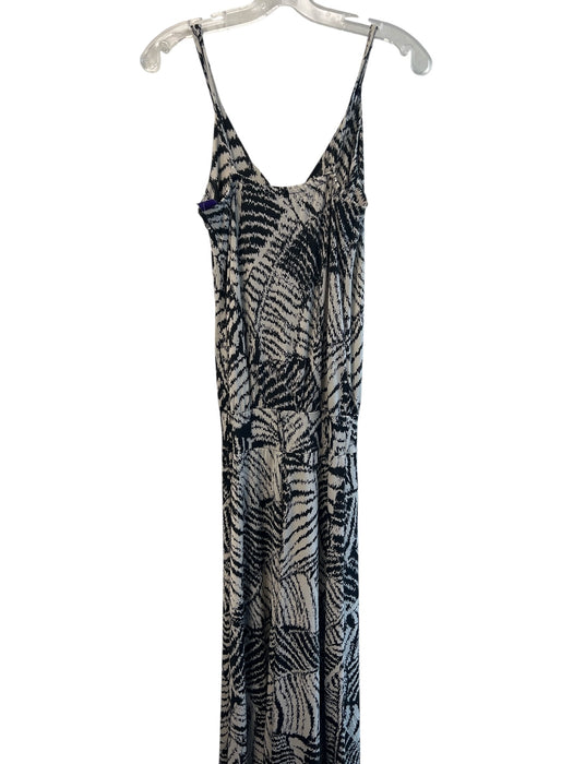 Veronica M Size XS Black & Gray Polyester V Neck Spaghetti Strap Abstract Dress Black & Gray / XS