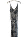 Veronica M Size XS Black & Gray Polyester V Neck Spaghetti Strap Abstract Dress Black & Gray / XS