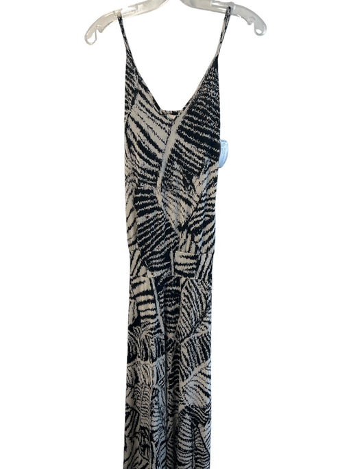 Veronica M Size XS Black & Gray Polyester V Neck Spaghetti Strap Abstract Dress Black & Gray / XS